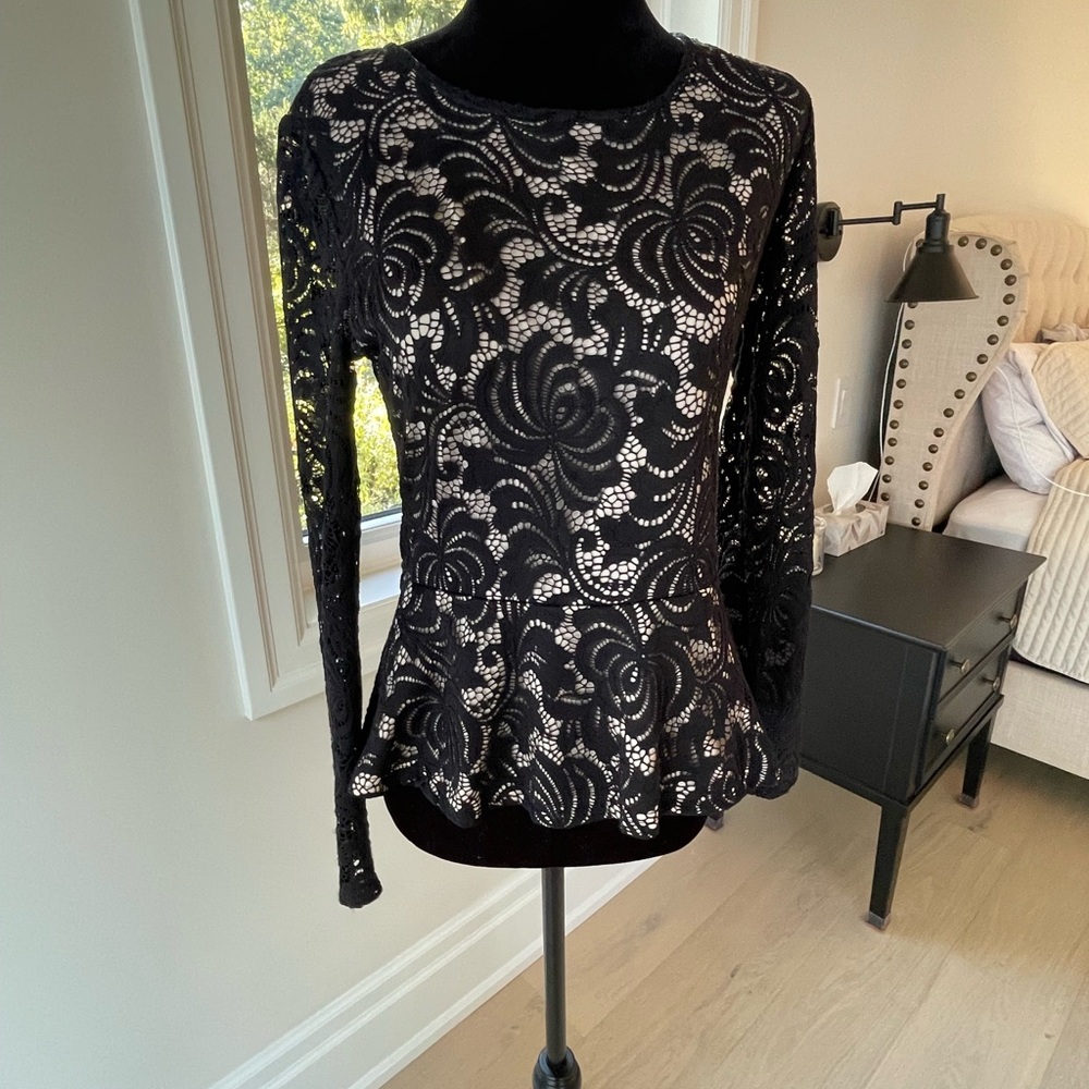 Elegant Black Lace Women's Top